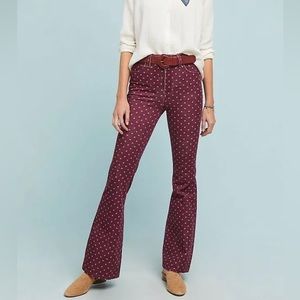 Anthropologie Pilcro & the Letterpress Floral Corduroy High Rise Bootcut Jeans